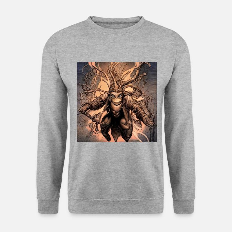 Held oder Schurke - Unisex Pullover - Weißgrau meliert