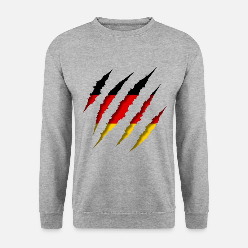 RISSE DEUTSCHLAND FAHNE - Unisex Pullover - Weißgrau meliert