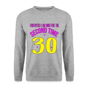 Birthday 60 years of funny sayings Gift - Unisex Sweatshirt - salt & pepper - Front - Alina (178cm) & Michal (187cm)