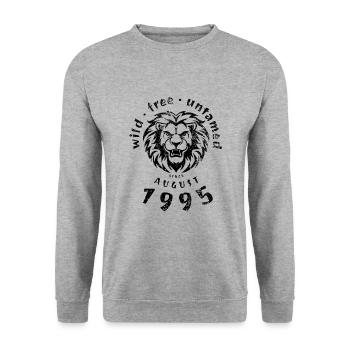 30. Geburtstag Wild, free & untamed since 08/1995 - Unisex Sweatshirt - salt & pepper - Front - Alina (178cm) & Michal (187cm)