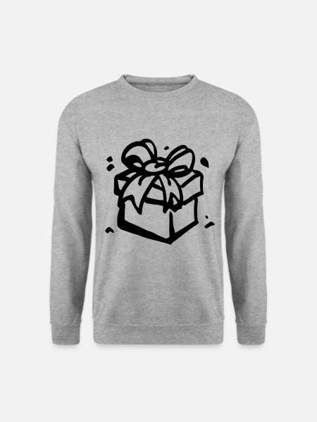 Gift Box / gift box - present - Unisex Sweatshirt - salt & pepper