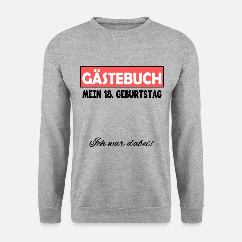 Gästebuch - 18. Geburtstag - Unisex Pullover - Weißgrau meliert