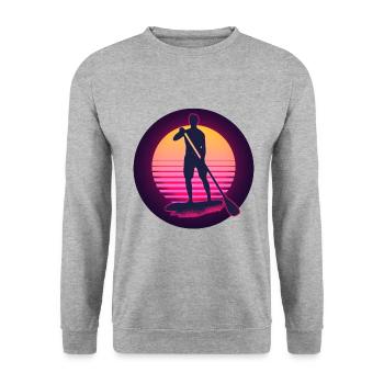 Stand Up Paddling Sup Sun. - Sweat-shirt Unisexe - gris chiné - Devant - Alina (178cm) & Michal (187cm)