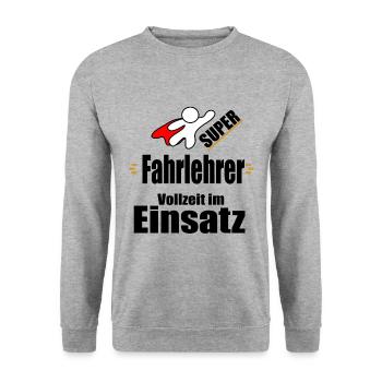 Fahrlehrer Fahrschule Fahrschüler Führerschein - Unisex Pullover - Weißgrau meliert - Vorne - Alina (178cm) & Michal (187cm)