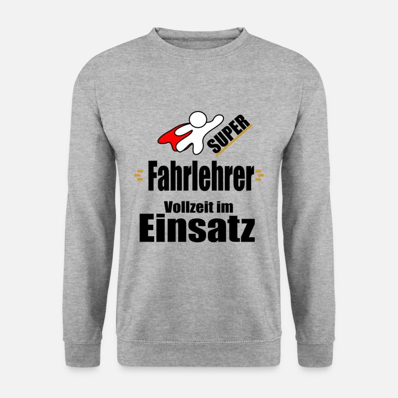 Fahrlehrer Fahrschule Fahrschüler Führerschein - Unisex Pullover - Weißgrau meliert