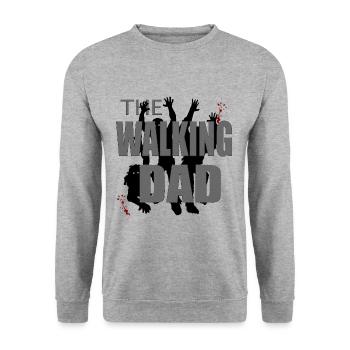 The Walking Dad Daddy Dad - Unisex Sweatshirt - salt & pepper - Front - Alina (178cm) & Michal (187cm)