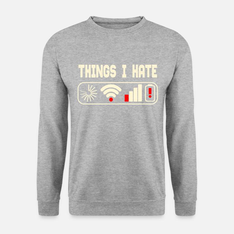 THINGS I HATE. - Unisex Pullover - Weißgrau meliert