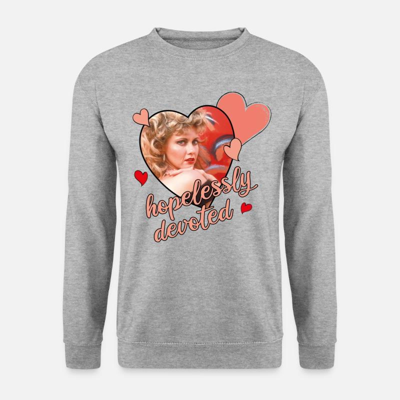 Grease Sandy Olsson Hopelessly Devoted Spruch - Unisex Pullover - Weißgrau meliert