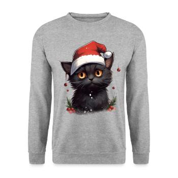Schnurrbart-Wünsche - Unisex Pullover - Weißgrau meliert - Vorne - Alina (178cm) & Michal (187cm)
