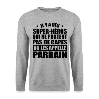 There are superheroes who don't wear capes - Unisex Sweatshirt - salt & pepper - Front - Alina (178cm) & Michal (187cm)
