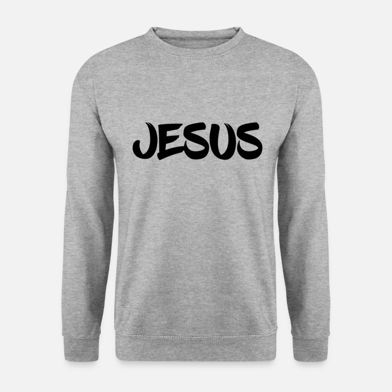 Jesus - Unisex Pullover - Weißgrau meliert