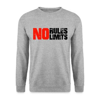 NO RULES NO LIMITS - Unisex Pullover - Weißgrau meliert - Vorne - Alina (178cm) & Michal (187cm)