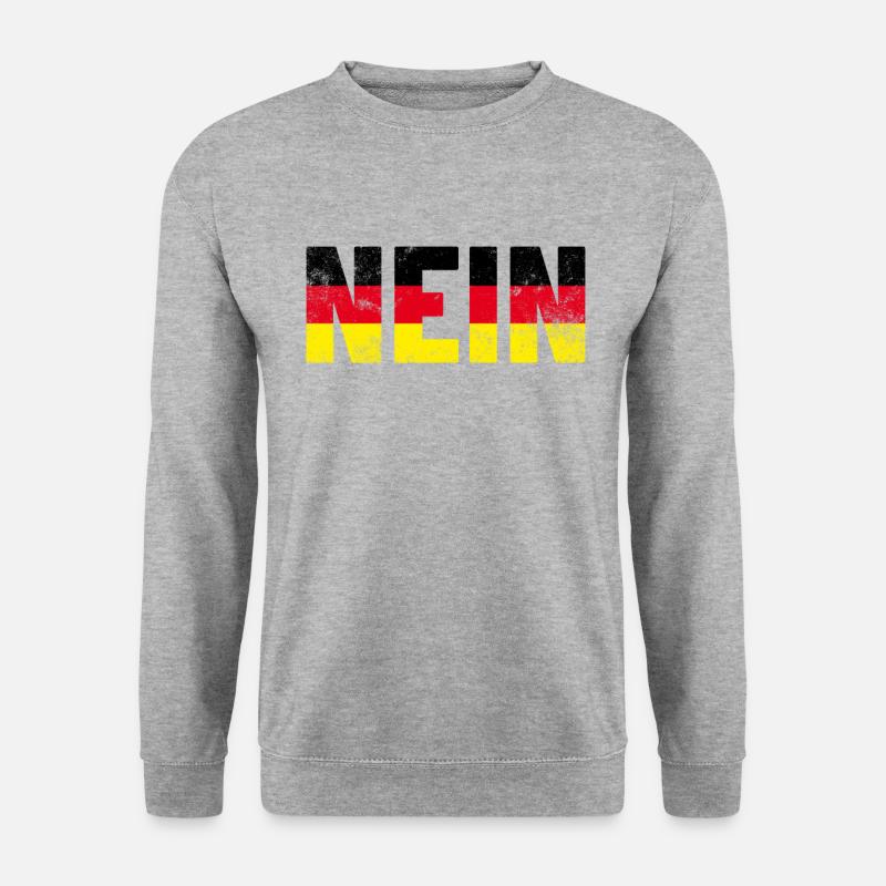Nein Deutsche Flagge Farben Deutschland Sprichwort - Unisex Pullover - Weißgrau meliert
