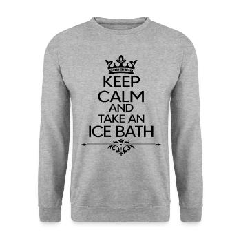 eisbader winterbader arktis taucher eisbad atmen - Unisex Pullover - Weißgrau meliert - Vorne - Alina (178cm) & Michal (187cm)