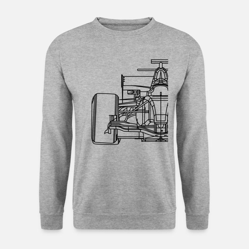 Formel Renncar schematische Rennwagen-Formel-Renns - Unisex Pullover - Weißgrau meliert