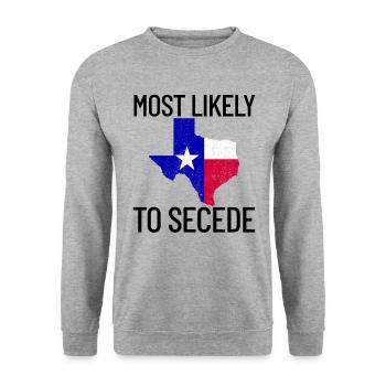 H�chstwahrscheinlich, um Texas zu verteilen, widme - Unisex Pullover - Weißgrau meliert - Vorne - Alina (178cm) & Michal (187cm)