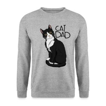 Tuxedo katvad vaters schenken katvad tuxedo katvad - Unisex Pullover - Weißgrau meliert - Vorne - Alina (178cm) & Michal (187cm)