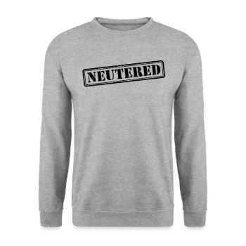 Kastrierter Stempel lustiger Herren Vasektomie Ges - Unisex Pullover - Weißgrau meliert - Vorne - Alina (178cm) & Michal (187cm)