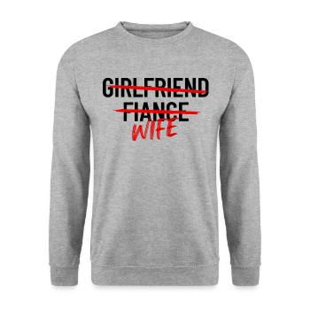 Freundin Frau Frau Frauenpaare verheiratet - Unisex Pullover - Weißgrau meliert - Vorne - Alina (178cm) & Michal (187cm)