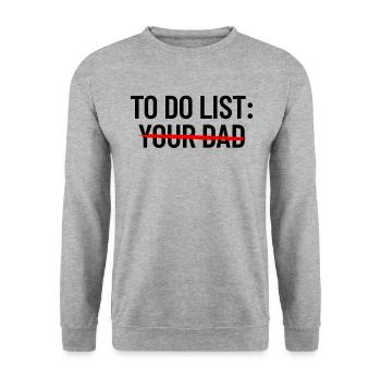 Um deinen Vater schmutzig Humor Damen zu machen, d - Unisex Pullover - Weißgrau meliert - Vorne - Alina (178cm) & Michal (187cm)