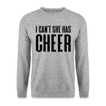 Ich kann nicht, dass sie Cheerleading Mama Papa ha - Unisex Pullover - Weißgrau meliert - Vorne - Alina (178cm) & Michal (187cm)