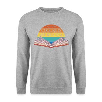Alle coolen Kinder lesen B�cher �ler - Unisex Pullover - Weißgrau meliert - Vorne - Alina (178cm) & Michal (187cm)