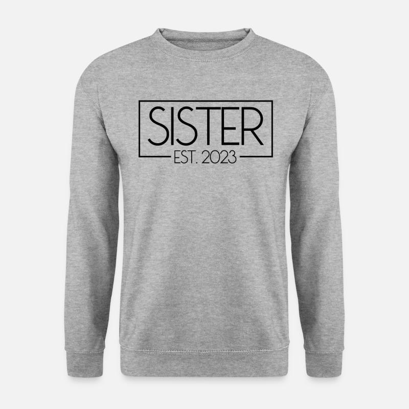 Schwester Est. 2023 Neue Schwester 2023 in diesem - Unisex Pullover - Weißgrau meliert