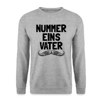 Nummer Einins Vater Vater Vaters Nummer 1 Dad Vate - Unisex Pullover - Weißgrau meliert - Vorne - Alina (178cm) & Michal (187cm)