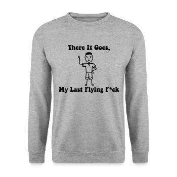 Da geht es mein letzter fliegender Fick - Unisex Pullover - Weißgrau meliert - Vorne - Alina (178cm) & Michal (187cm)