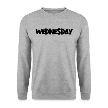 Mittwoch der Woche minimalistischer Mittwoch - Unisex Pullover - Weißgrau meliert - Vorne - Alina (178cm) & Michal (187cm)