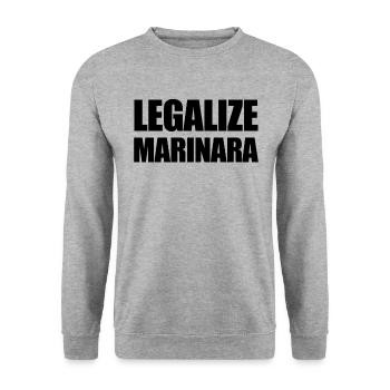 Legalisieren Sie Marinara Italienische Pasta legal - Unisex Pullover - Weißgrau meliert - Vorne - Alina (178cm) & Michal (187cm)