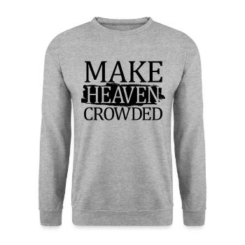 Machen Sie den himmlischen christlichen Zitat Himm - Unisex Pullover - Weißgrau meliert - Vorne - Alina (178cm) & Michal (187cm)