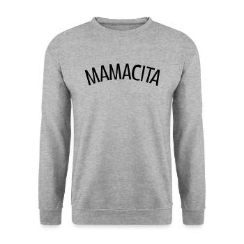 Mama Cita hei�e mexikanische Frau Cinco de Mayo Ma - Unisex Pullover - Weißgrau meliert - Vorne - Alina (178cm) & Michal (187cm)