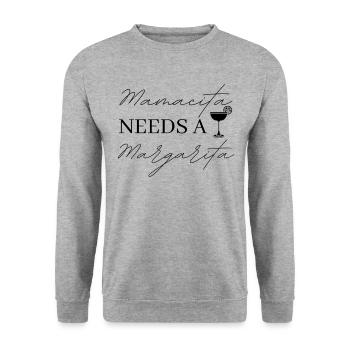 Mamacita braucht eine mexikanische Margarita -Frau - Unisex Pullover - Weißgrau meliert - Vorne - Alina (178cm) & Michal (187cm)