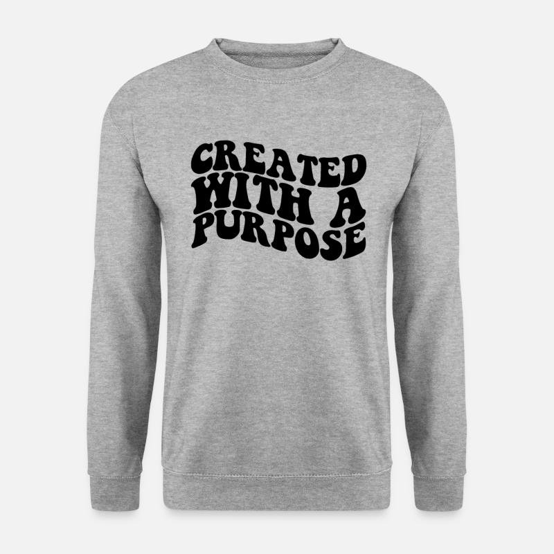 Mit einem Zweck erzeugt, christlicher Gl�ubiger Je - Unisex Pullover - Weißgrau meliert