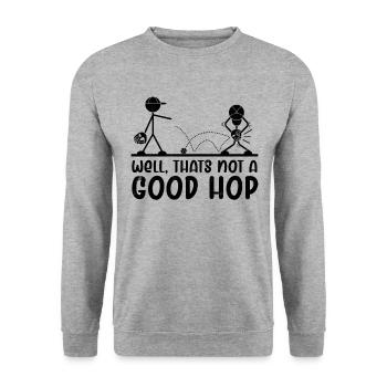 Nun, das ist kein guter Hop lustiger Kinder Jungen - Unisex Pullover - Weißgrau meliert - Vorne - Alina (178cm) & Michal (187cm)