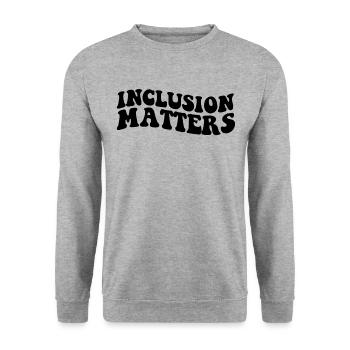 Inklusion ist wichtiger Bildungsautismus von Sonde - Unisex Pullover - Weißgrau meliert - Vorne - Alina (178cm) & Michal (187cm)