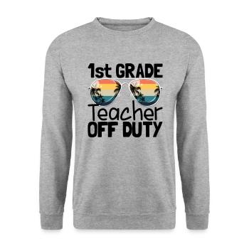 Lehrer au�erhalb des Dienstes Letzte Schullehrerin - Unisex Pullover - Weißgrau meliert - Vorne - Alina (178cm) & Michal (187cm)