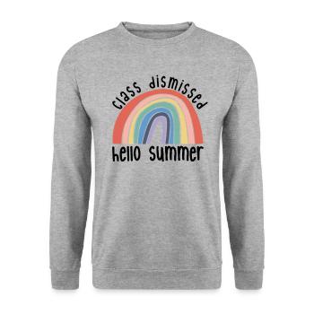 Klasse entlassen Hallo Sommerlehrerschule - Unisex Pullover - Weißgrau meliert - Vorne - Alina (178cm) & Michal (187cm)