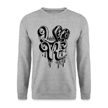Liebe Juneteenth 1865 Schwarze Geschichte Juneteen - Unisex Pullover - Weißgrau meliert - Vorne - Alina (178cm) & Michal (187cm)
