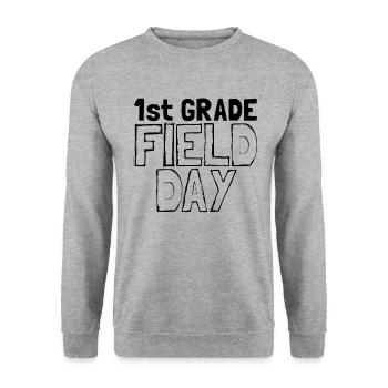 1. Klasse Field Day School Kinderlehrer 1. Klasse - Unisex Pullover - Weißgrau meliert - Vorne - Alina (178cm) & Michal (187cm)
