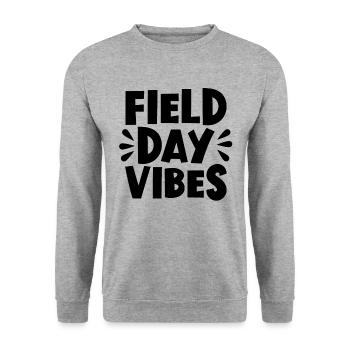 Field Day Vibes �ler Kinder Lehrer Field Tag - Unisex Pullover - Weißgrau meliert - Vorne - Alina (178cm) & Michal (187cm)