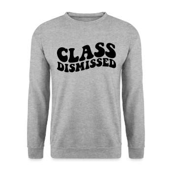 Die Klasse hat den Schullehrer des letzten Tages a - Unisex Pullover - Weißgrau meliert - Vorne - Alina (178cm) & Michal (187cm)