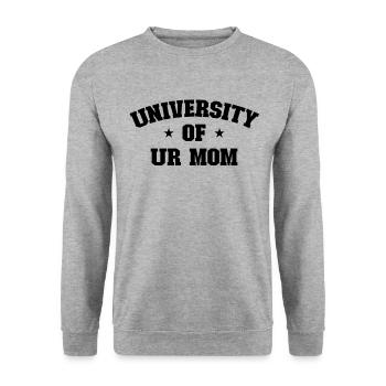 Universit�t ur Mutter - Unisex Pullover - Weißgrau meliert - Vorne - Alina (178cm) & Michal (187cm)
