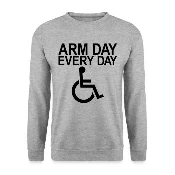 Jeden Tag behinderte Arm t�glich behindert behinde - Unisex Pullover - Weißgrau meliert - Vorne - Alina (178cm) & Michal (187cm)