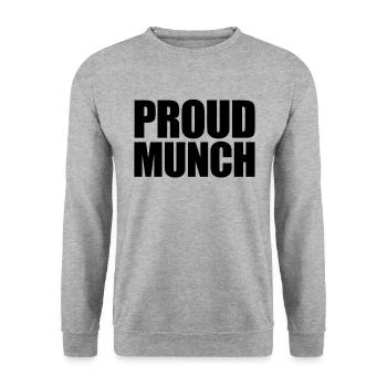Stolze Munch lustiger erwachsener Humor stolze Mun - Unisex Pullover - Weißgrau meliert - Vorne - Alina (178cm) & Michal (187cm)