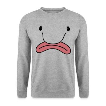 Blobfish Face Blobfish Kost�m Halloween Blobfish - Unisex Pullover - Weißgrau meliert - Vorne - Alina (178cm) & Michal (187cm)