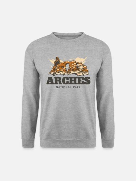 Arches National Park Utah National Park B�gen - Unisex Pullover - Weißgrau meliert