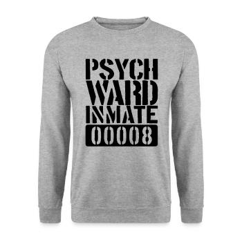 Psychiatrische Insasse lustiges Gef�ngnis Hallowee - Unisex Pullover - Weißgrau meliert - Vorne - Alina (178cm) & Michal (187cm)