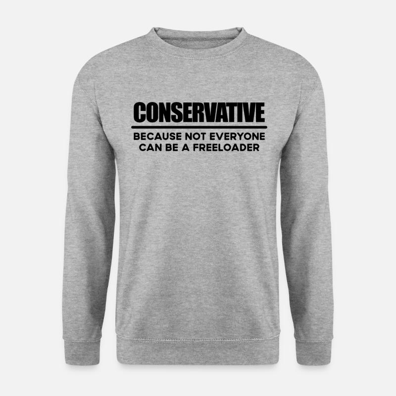 Konservativ, weil nicht jeder ein Freeloader - Unisex Pullover - Weißgrau meliert